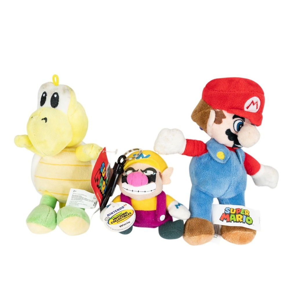 Nintendo Plush Lot Kids Multicolor Good Mario Wario Koopa Troopa Clip On